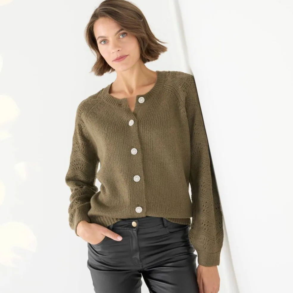 Cardigan boutons "bijoux"