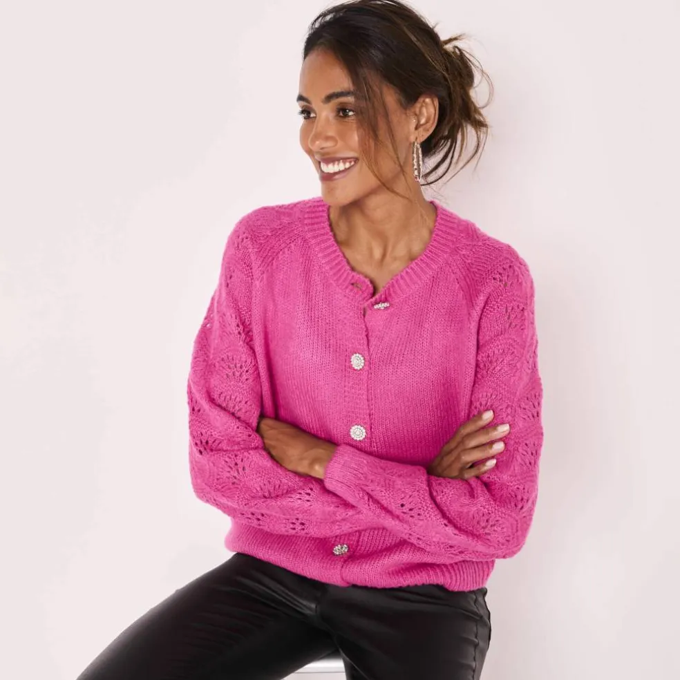 Cardigan boutons "bijoux"