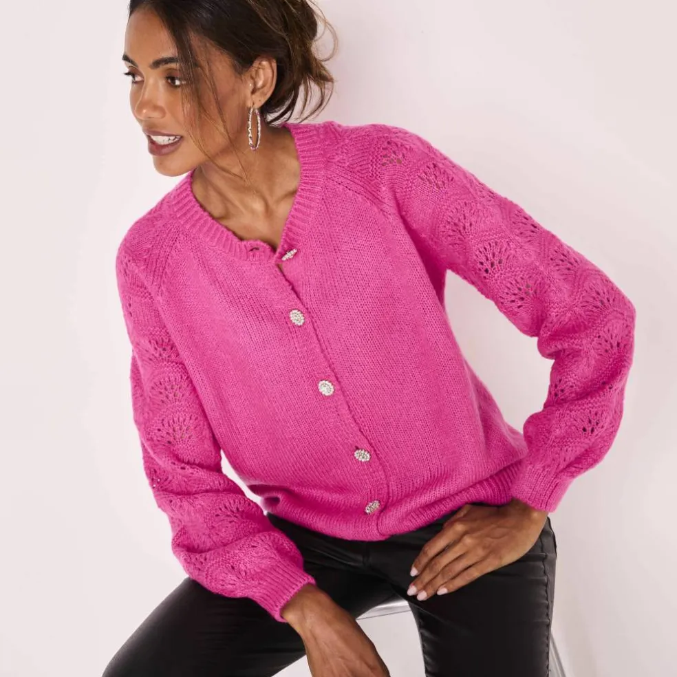 Cardigan boutons "bijoux"
