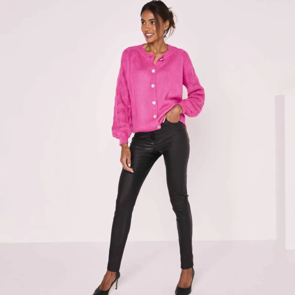 Cardigan boutons "bijoux"