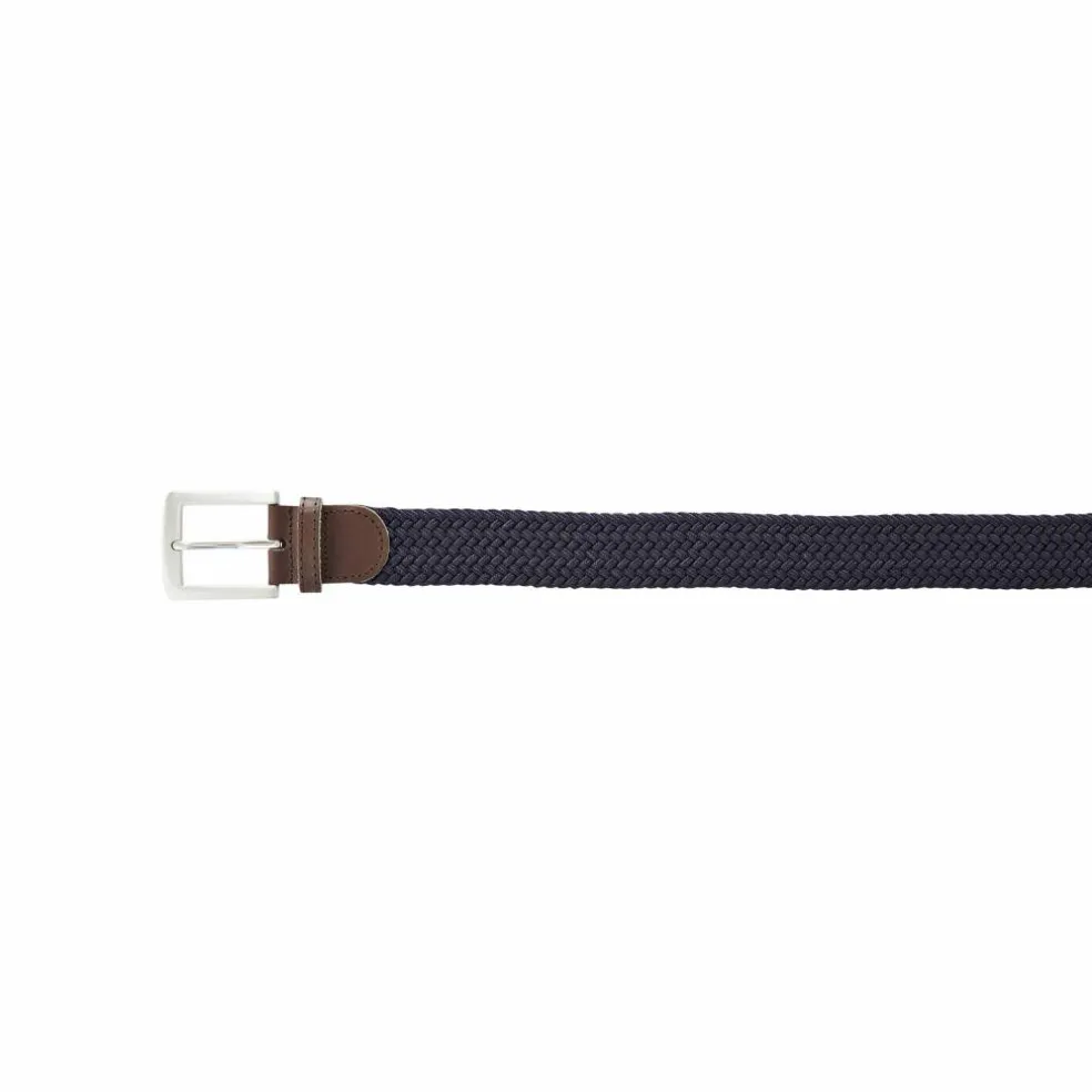 Ceinture tressée extensible finitions cuir