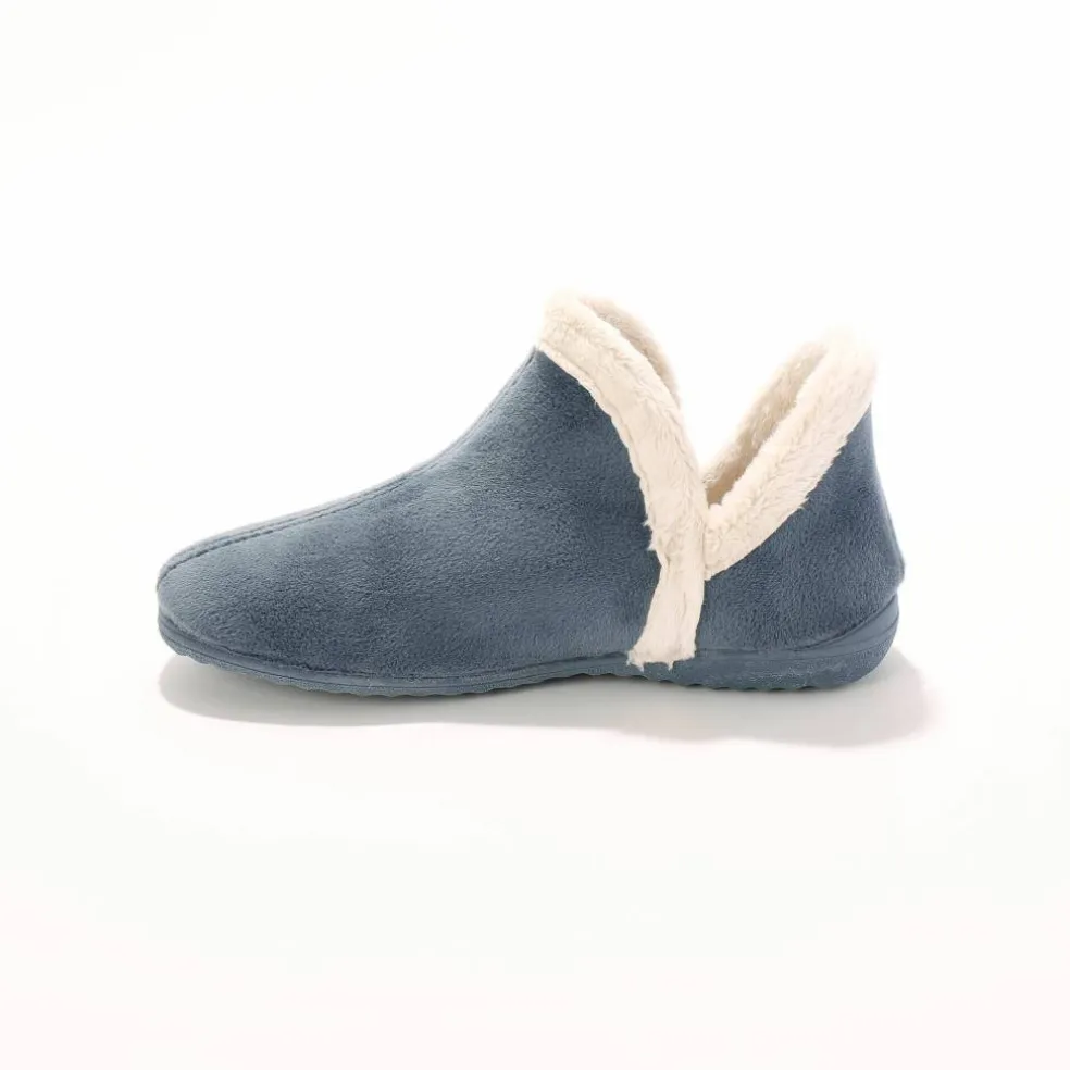 Chaussons bottillons en velours - intérieur fourré toucher peluche