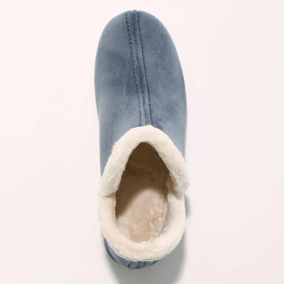 Chaussons bottillons en velours - intérieur fourré toucher peluche