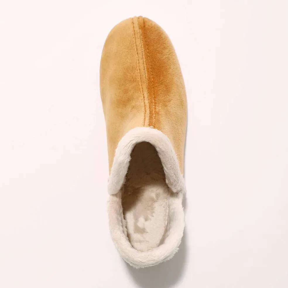 Chaussons bottillons en velours - intérieur fourré toucher peluche
