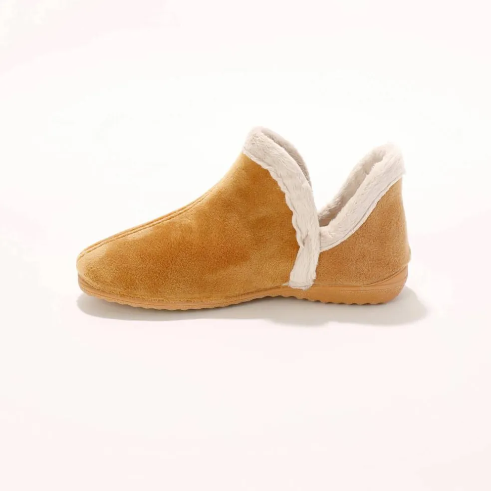 Chaussons bottillons en velours - intérieur fourré toucher peluche