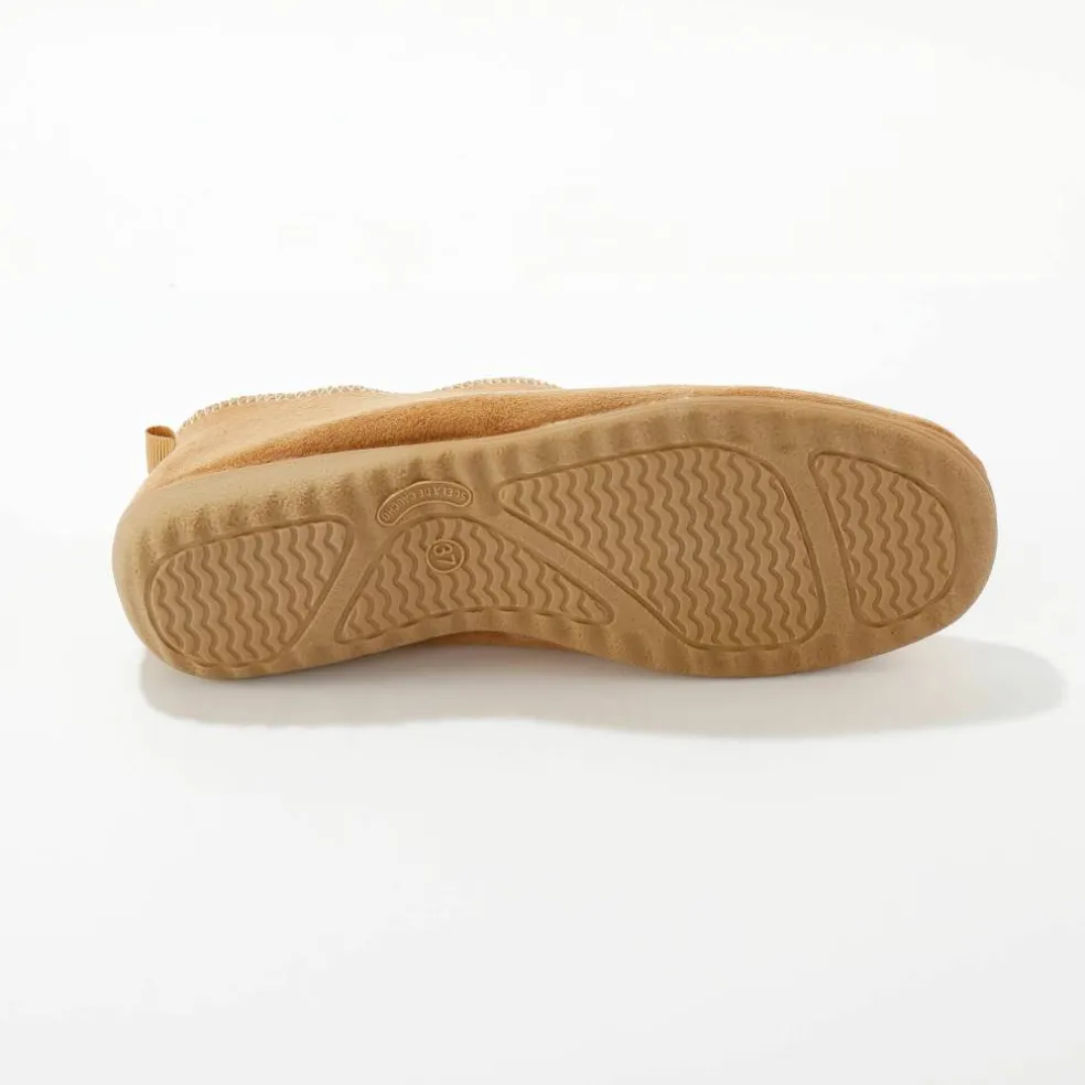Chaussons bottillons fourrés, suédine