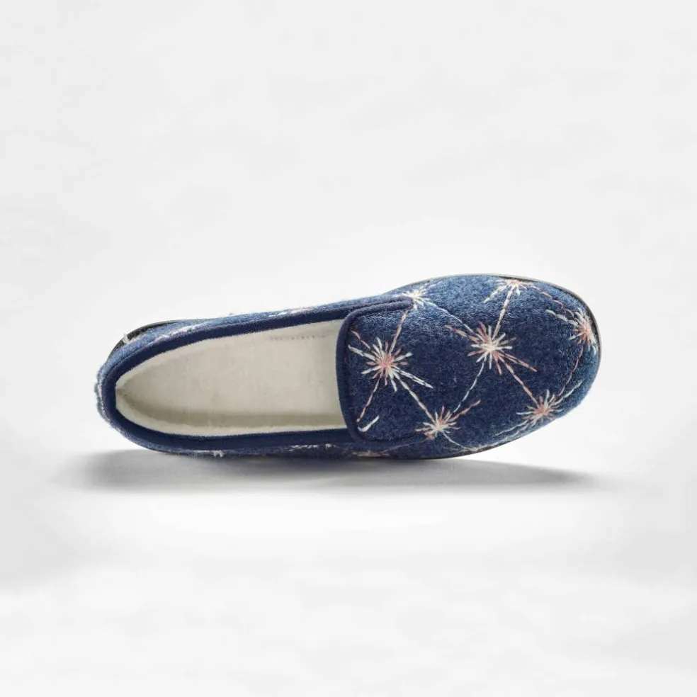 Chaussons fourrés brodés