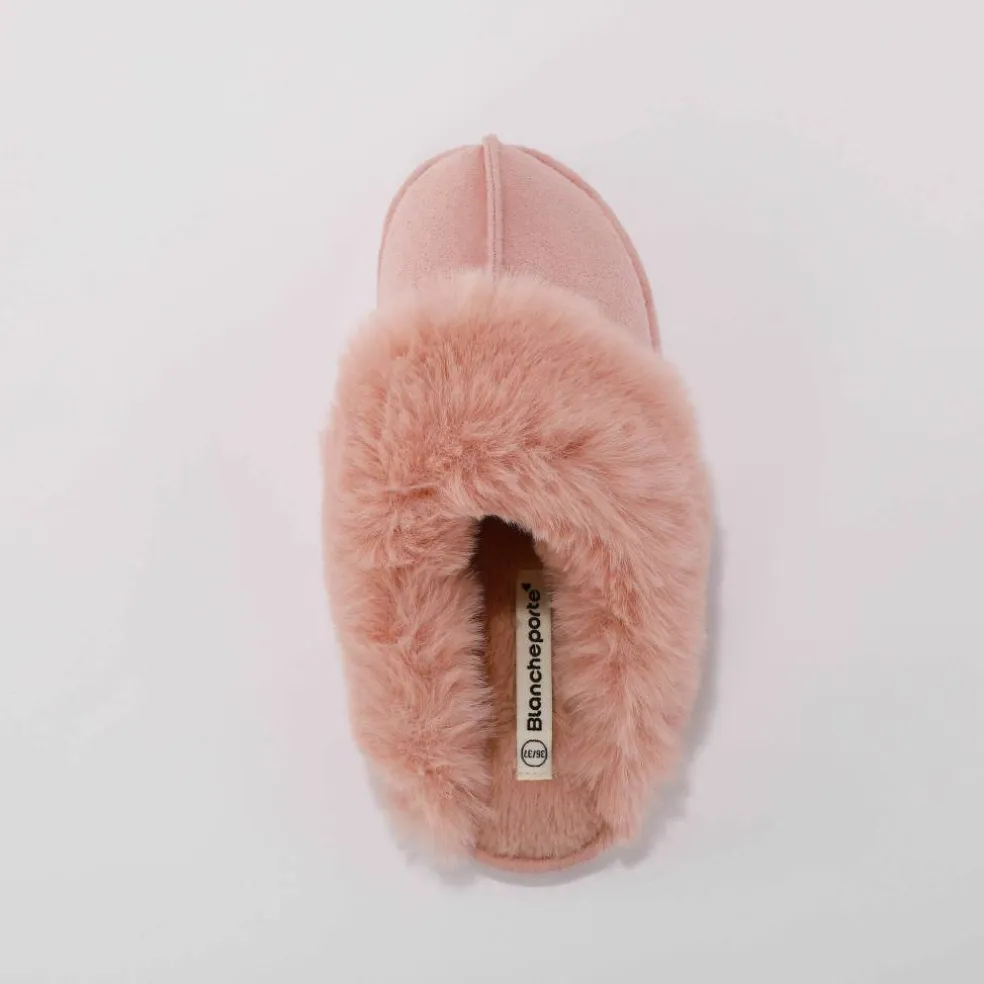 Chaussons mules col fourré