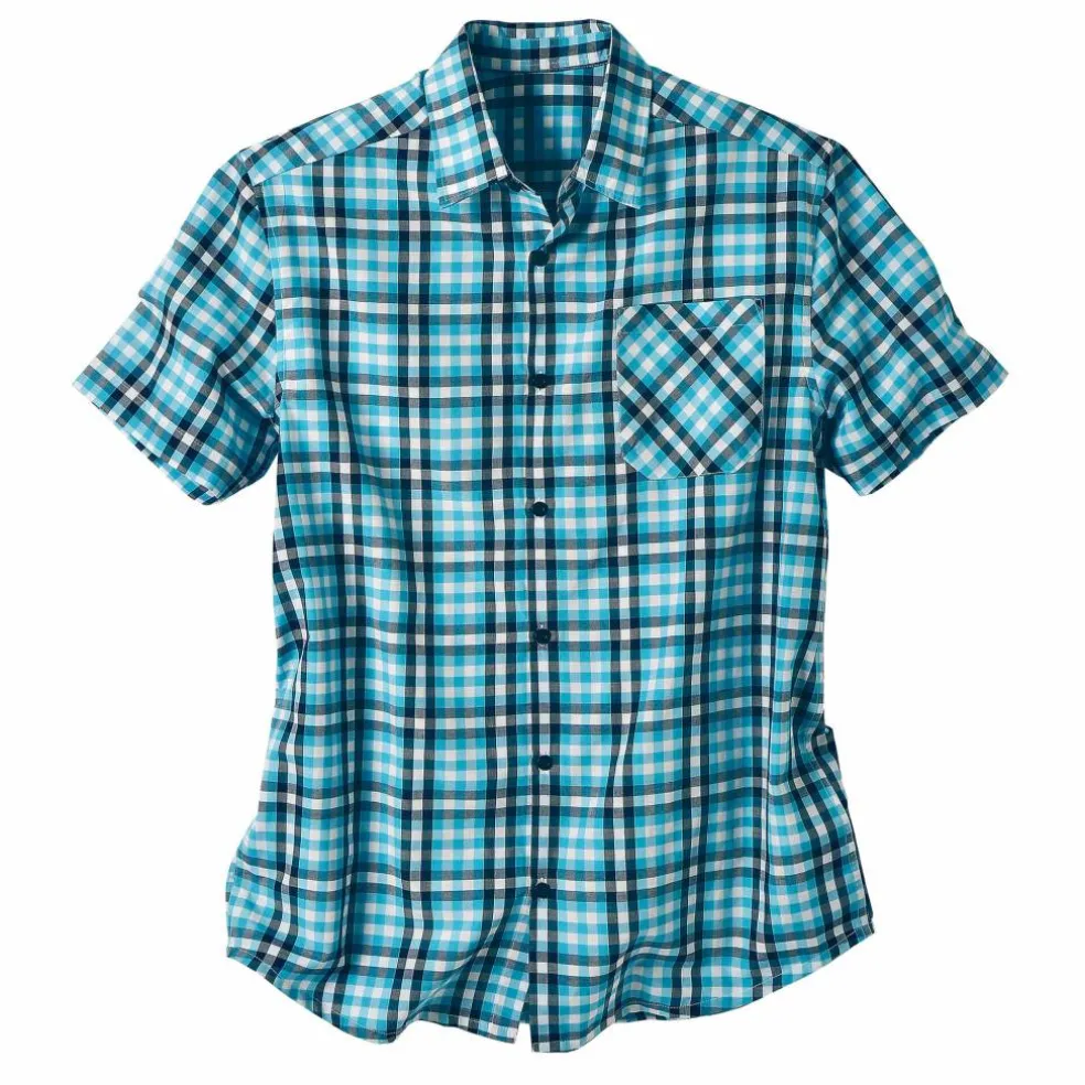 Chemise à carreaux manches courtes polycoton
