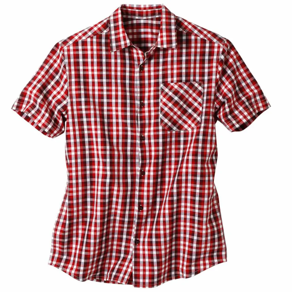 Chemise à carreaux manches courtes polycoton