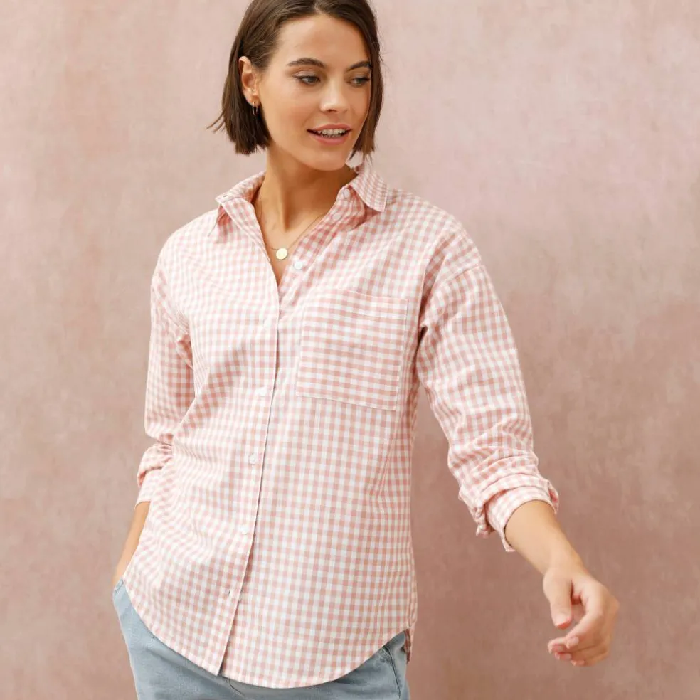 Chemise à carreaux vichy bicolore