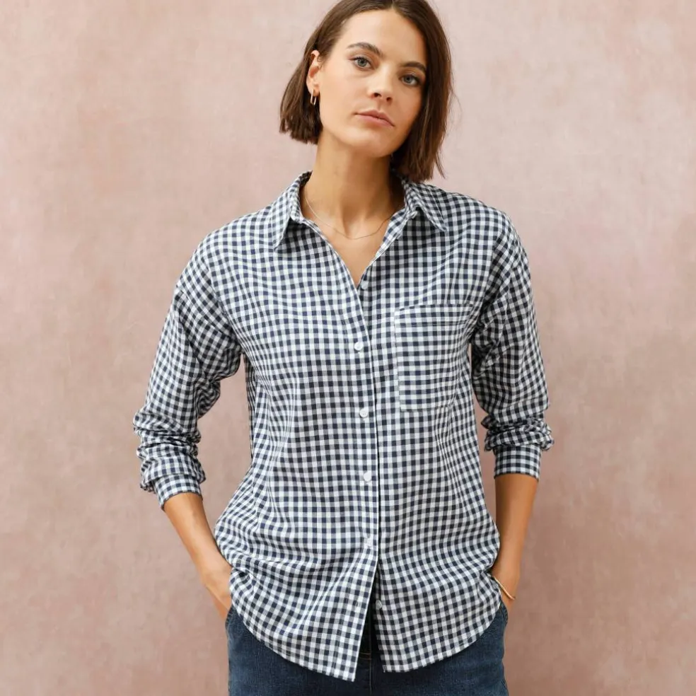 Chemise à carreaux vichy bicolore