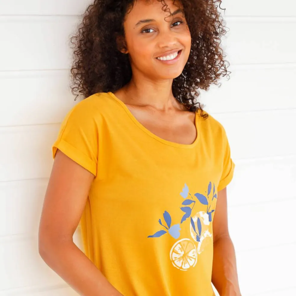 Chemise de nuit courte imprimé citrons - lot de 2