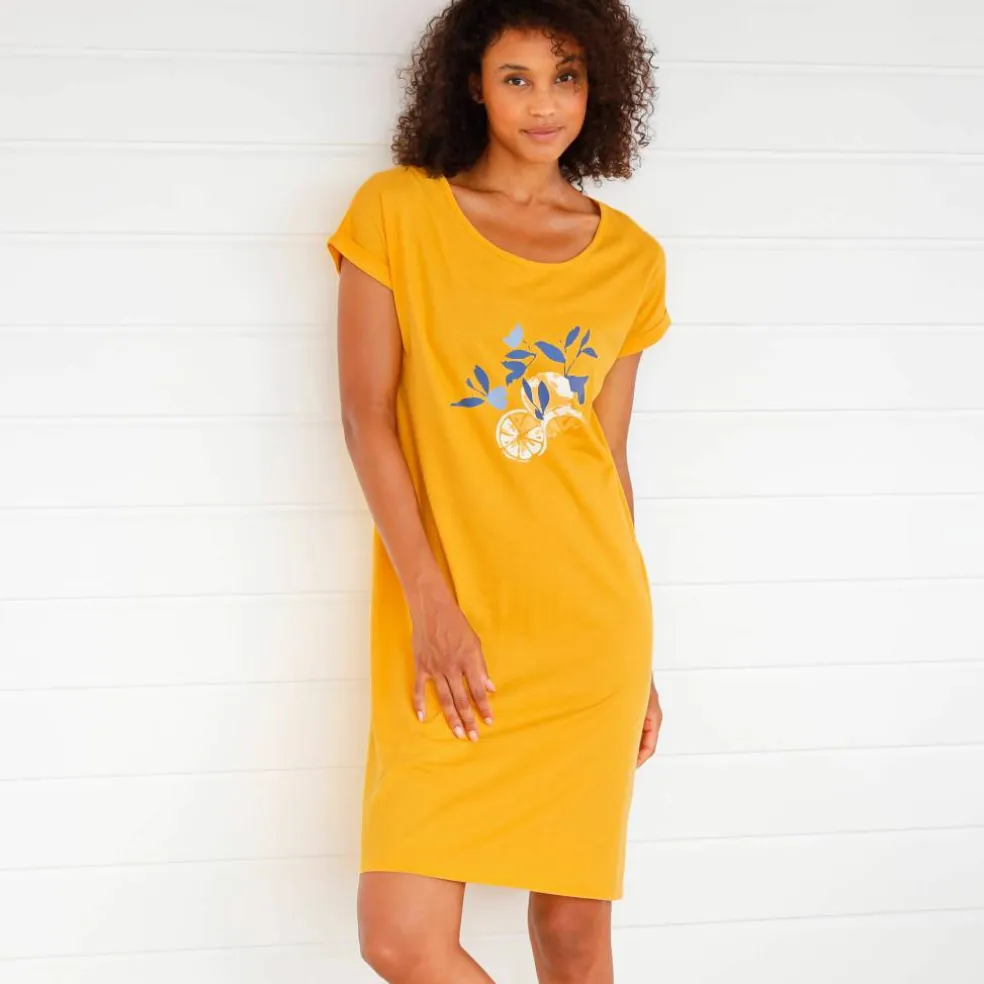 Chemise de nuit courte imprimé citrons - lot de 2