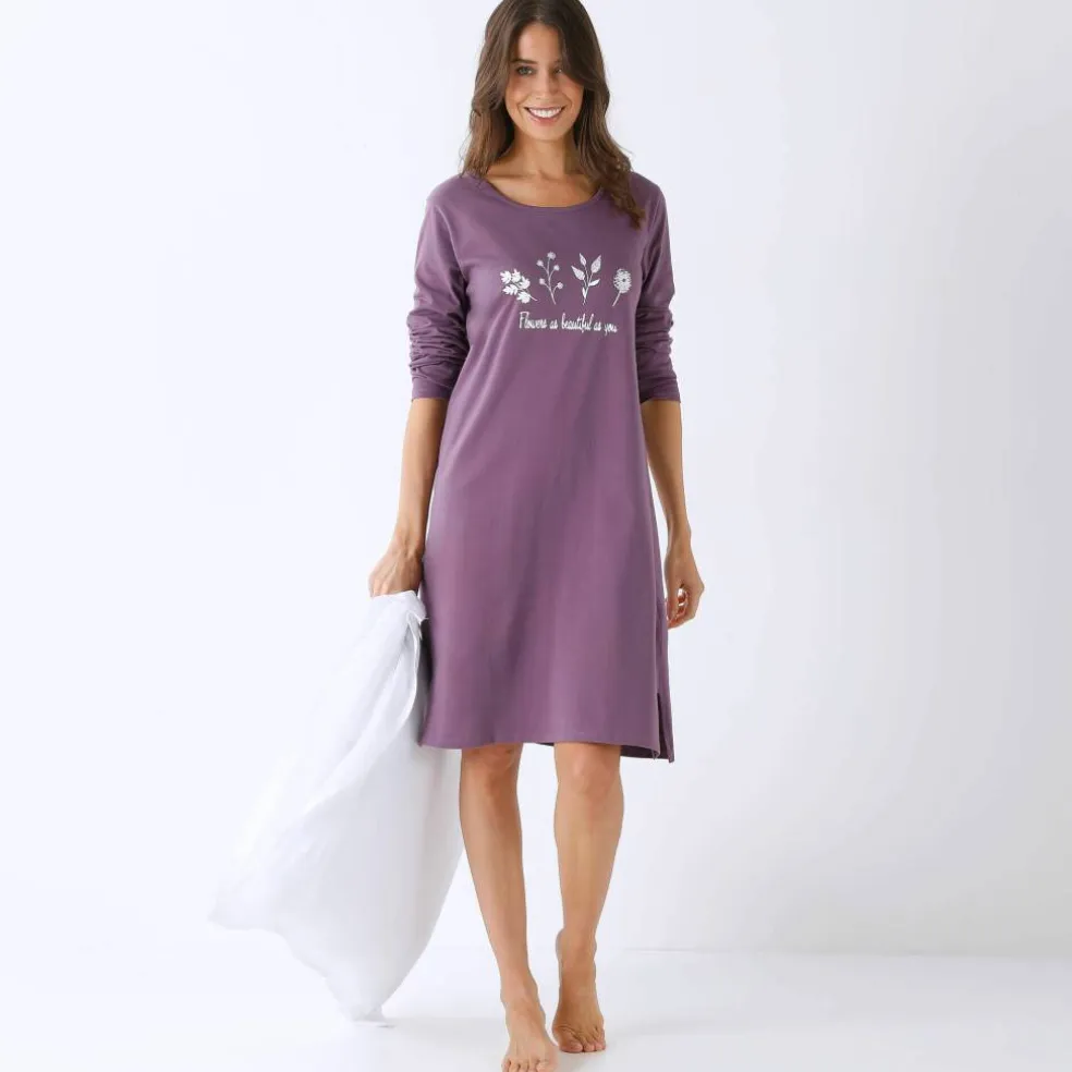 Chemise de nuit courte imprimée "Flowers"