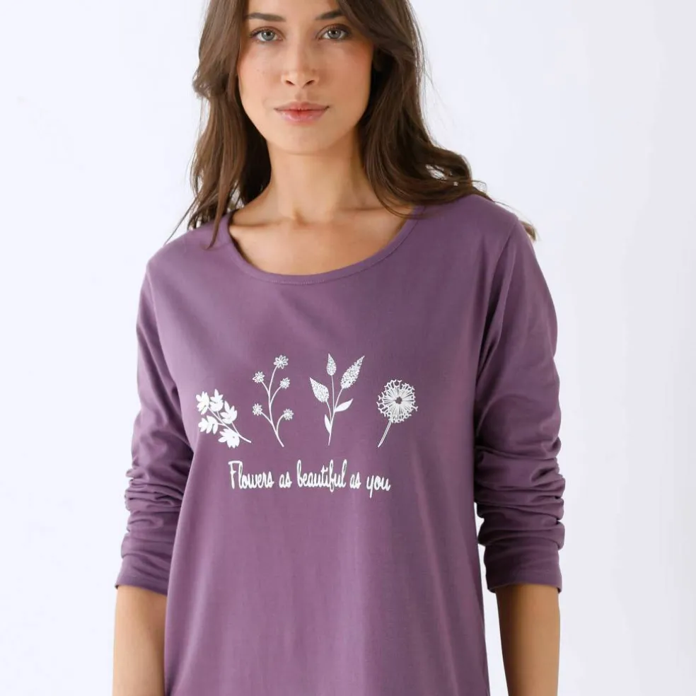 Chemise de nuit courte imprimée "Flowers"