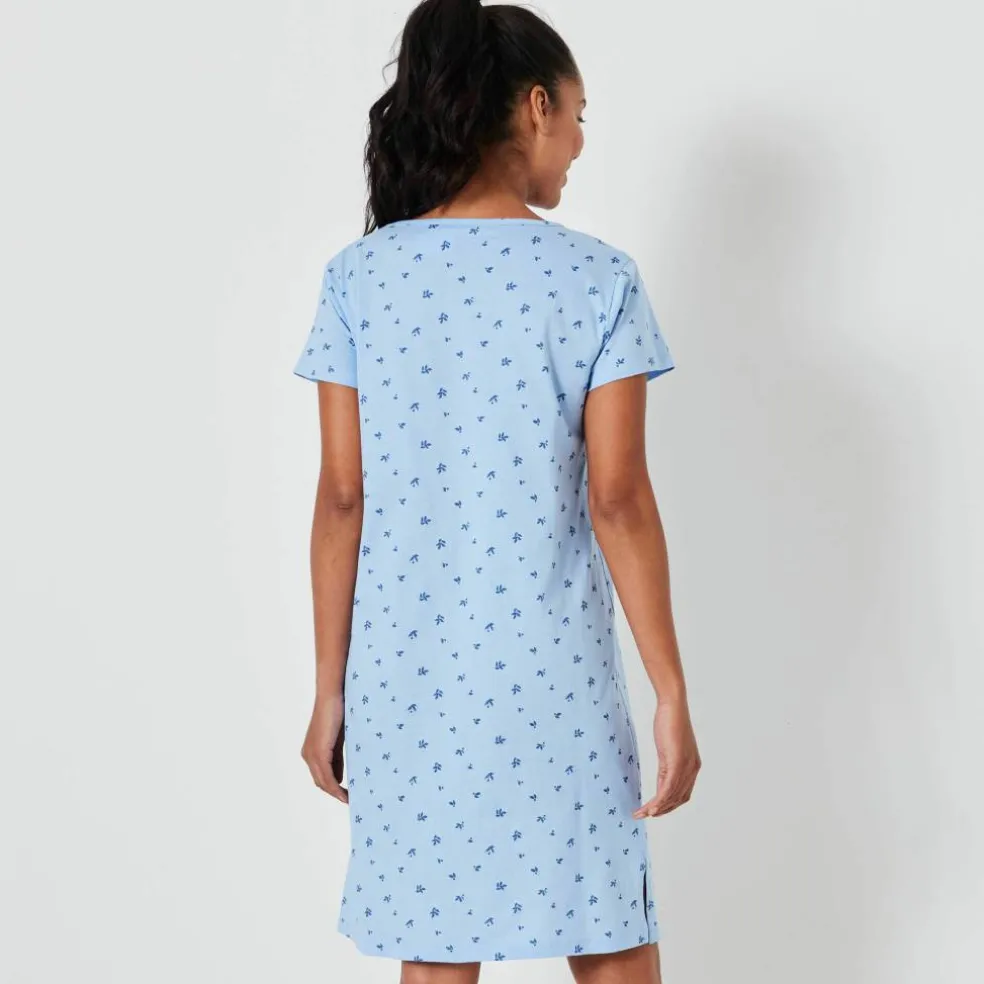 Chemise de nuit courte imprimée fleurs