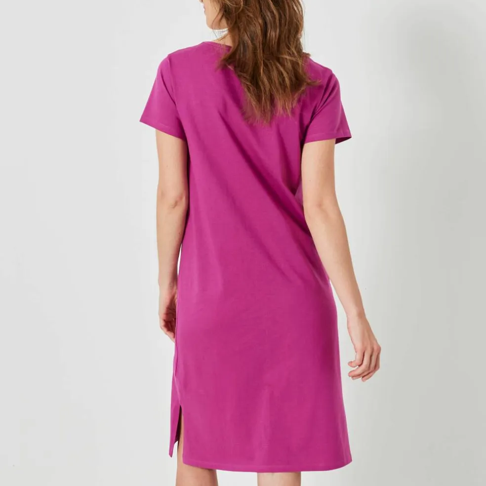 Chemise de nuit courte manches courtes motif "rosaces"