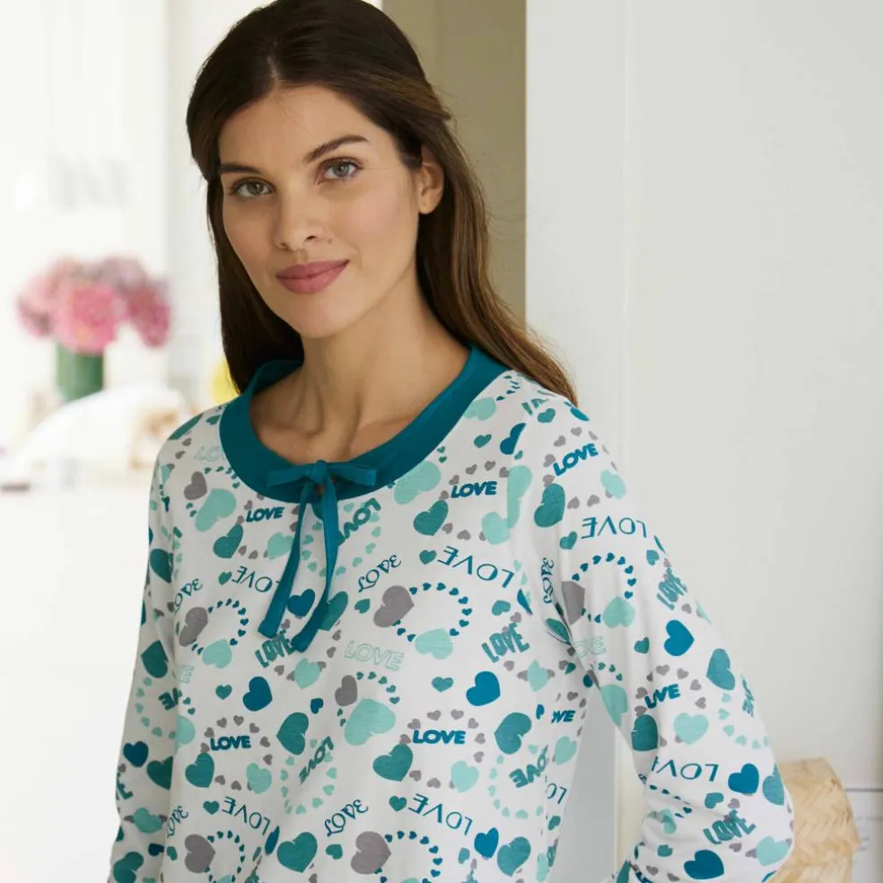 Chemise de nuit imprimé "coeurs"