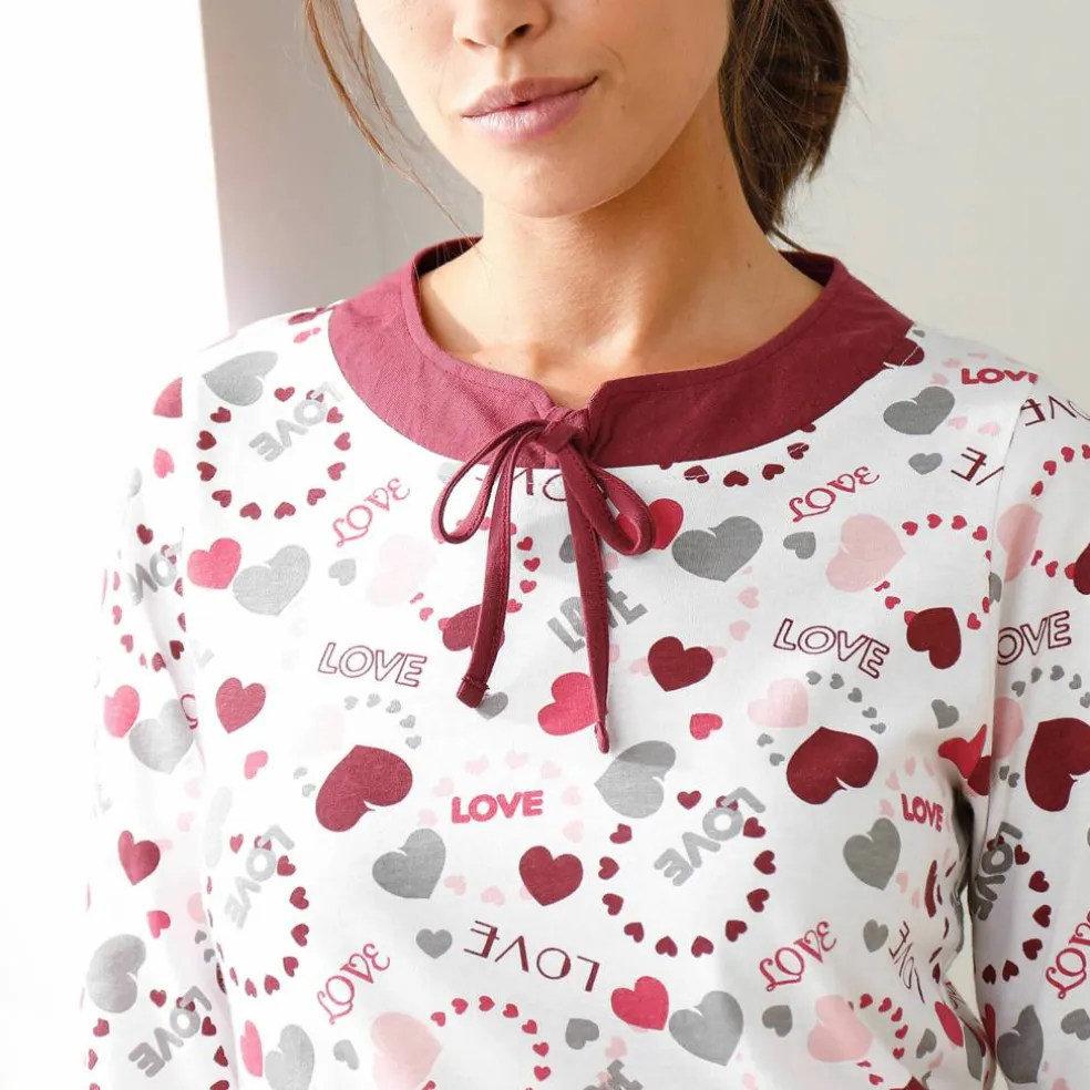 Chemise de nuit imprimé "coeurs"