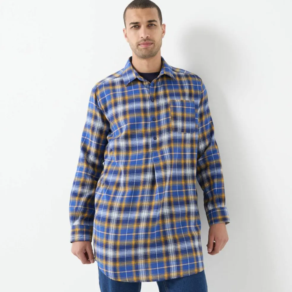 Chemise extra-longue carreaux flanelle