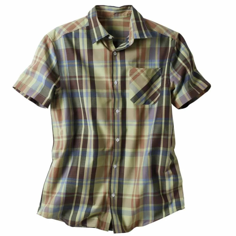 Chemise grands carreaux manches courtes polycoton