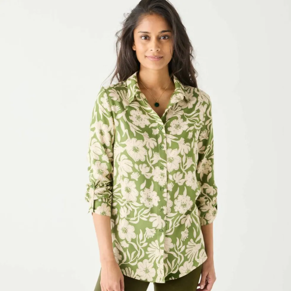 Chemise liquette imprimé floral bicolore