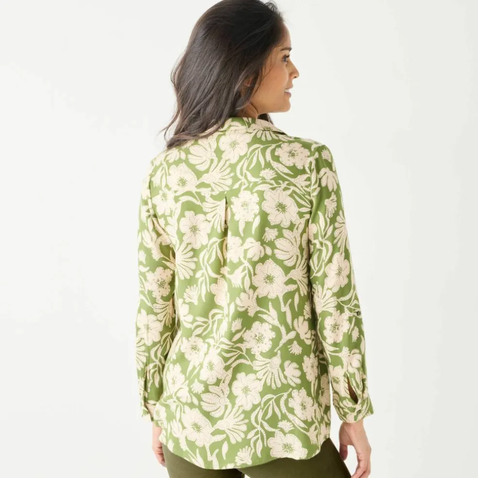 Chemise liquette imprimé floral bicolore