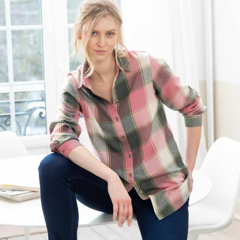Chemise longue grands carreaux, flanelle