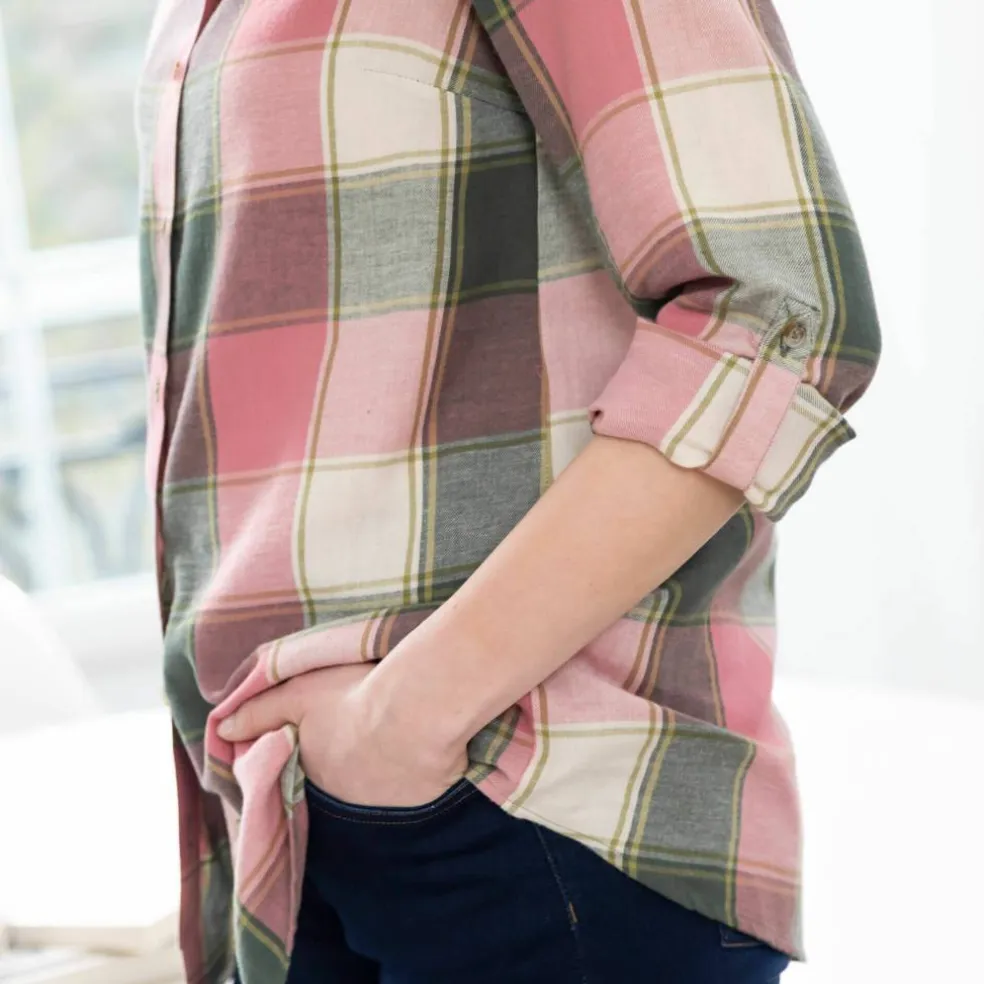 Chemise longue grands carreaux, flanelle