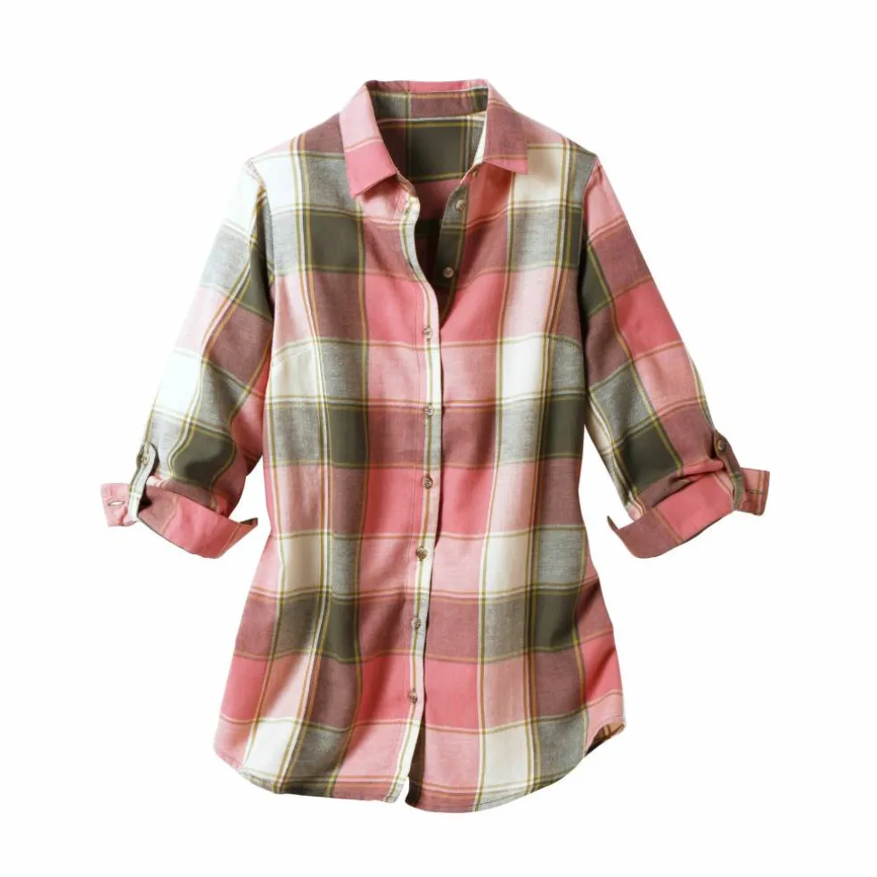 Chemise longue grands carreaux, flanelle