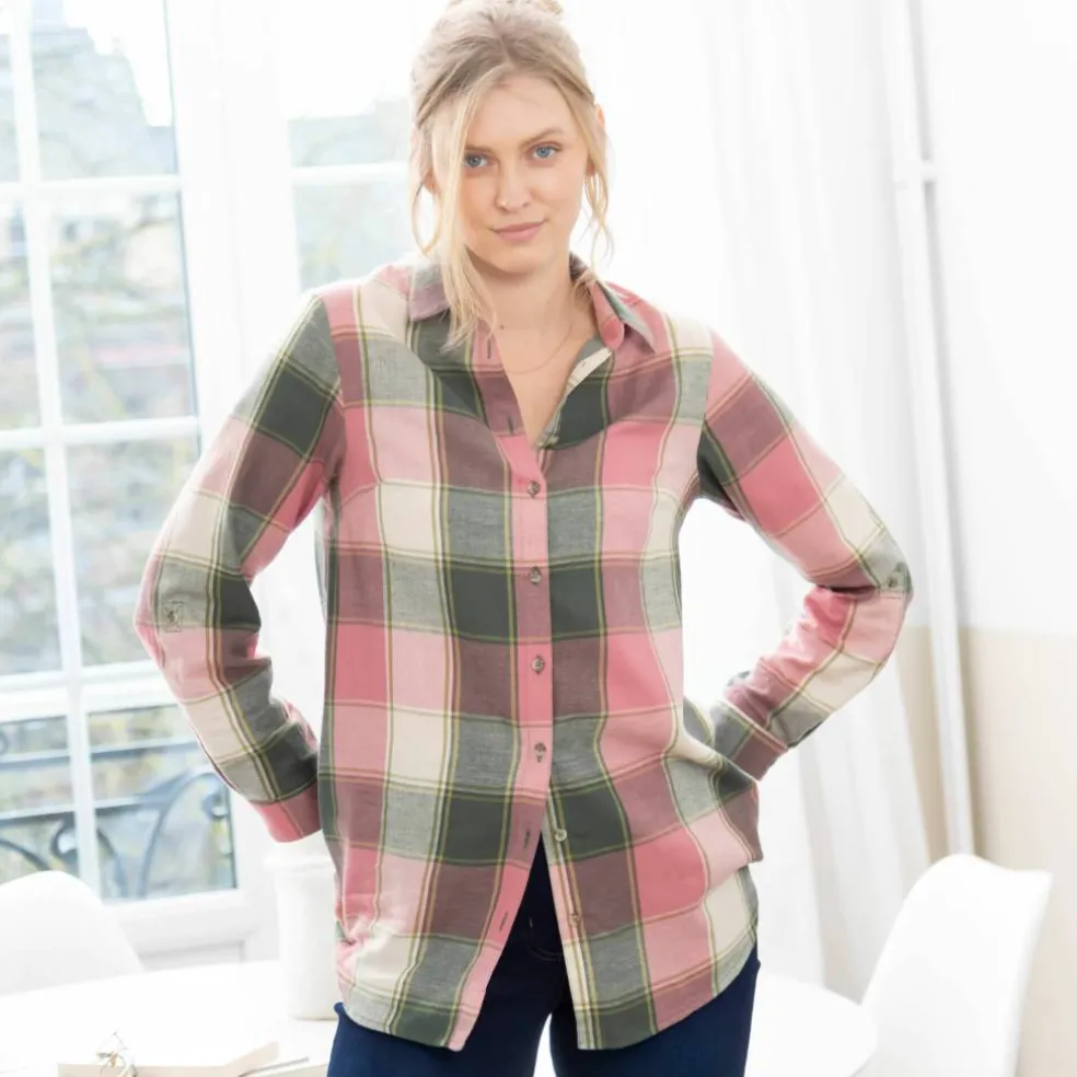 Chemise longue grands carreaux, flanelle