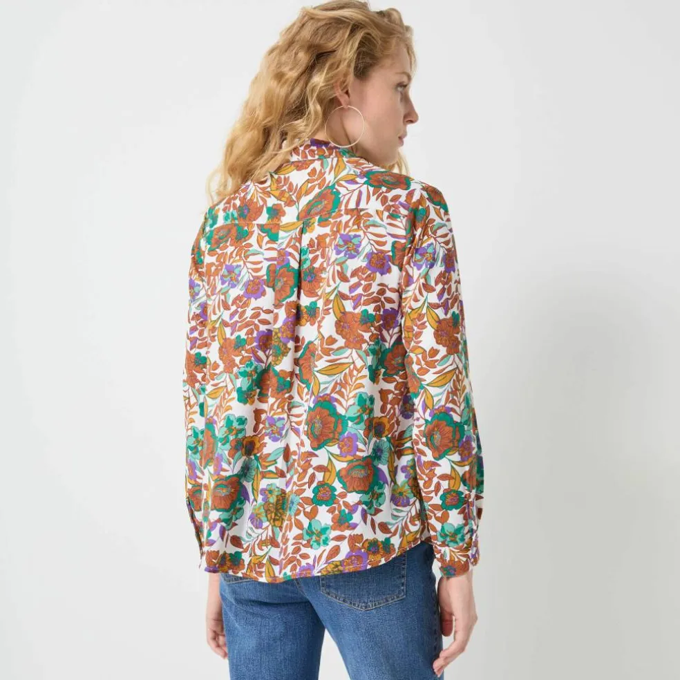 Chemisier boutonné imprimé fleurs