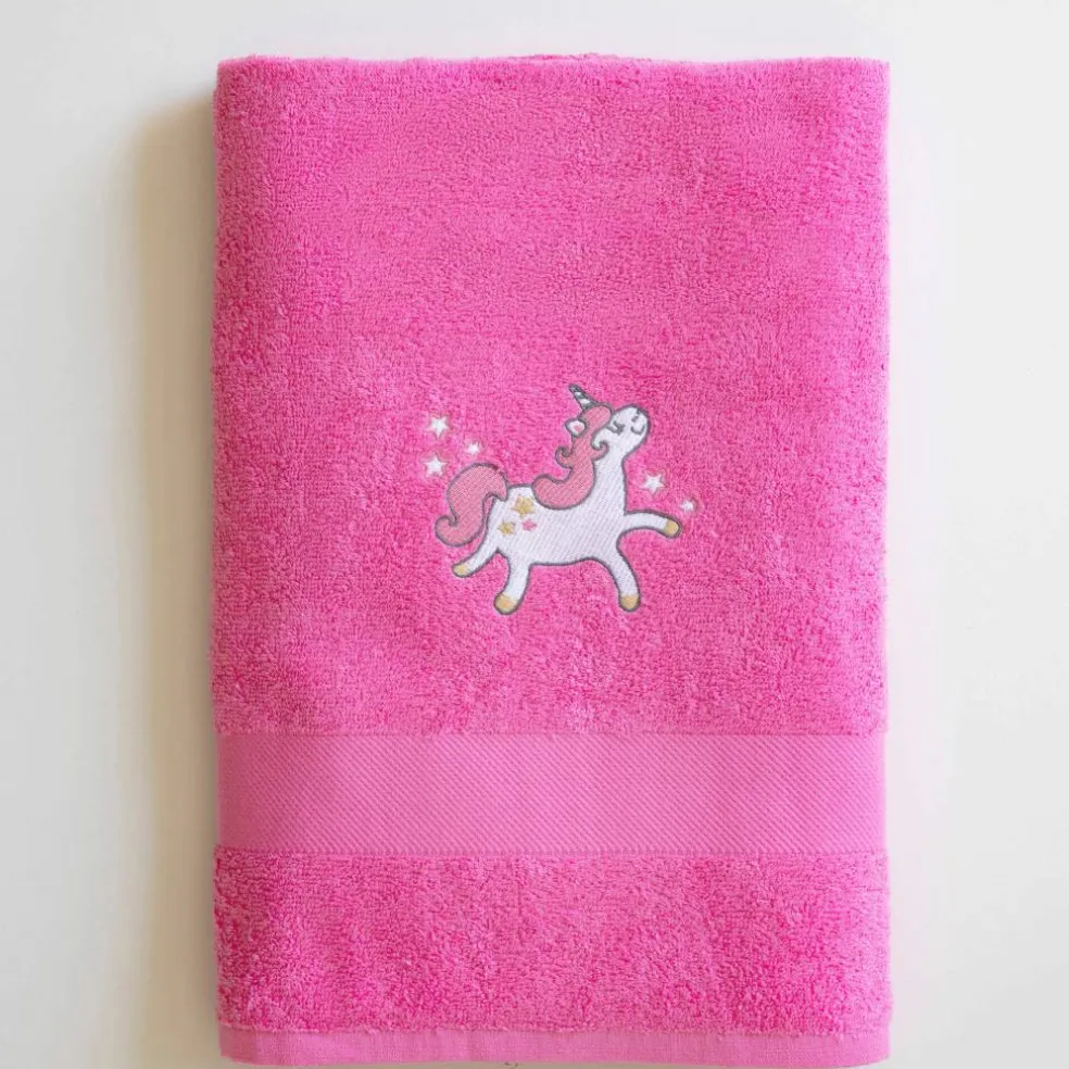 Collection éponge enfant brodée licorne coton - 380 g/m²