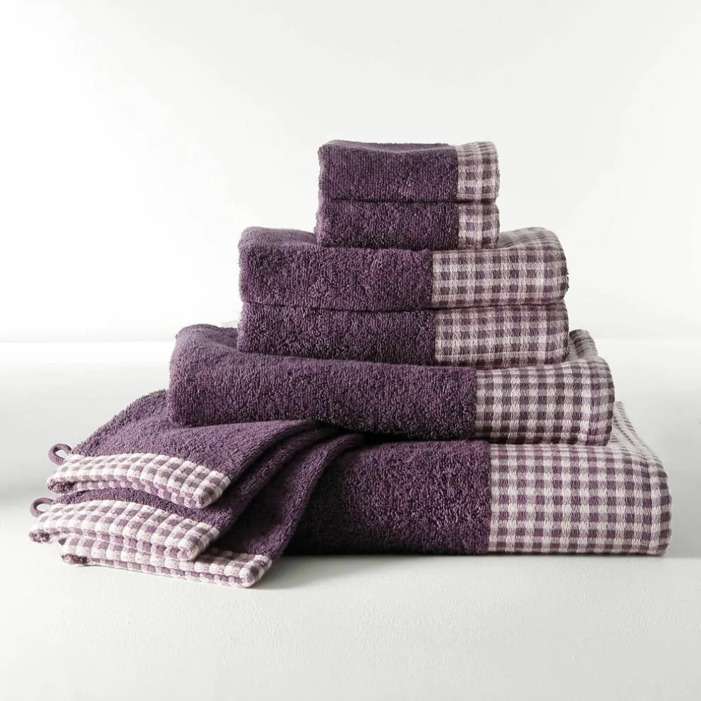 Collection serviettes de bain 420 g/m² liteau tissé motif vichy