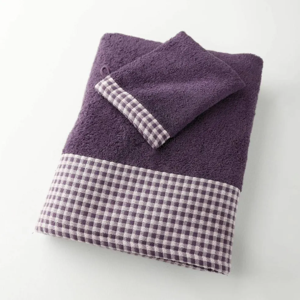 Collection serviettes de bain 420 g/m² liteau tissé motif vichy