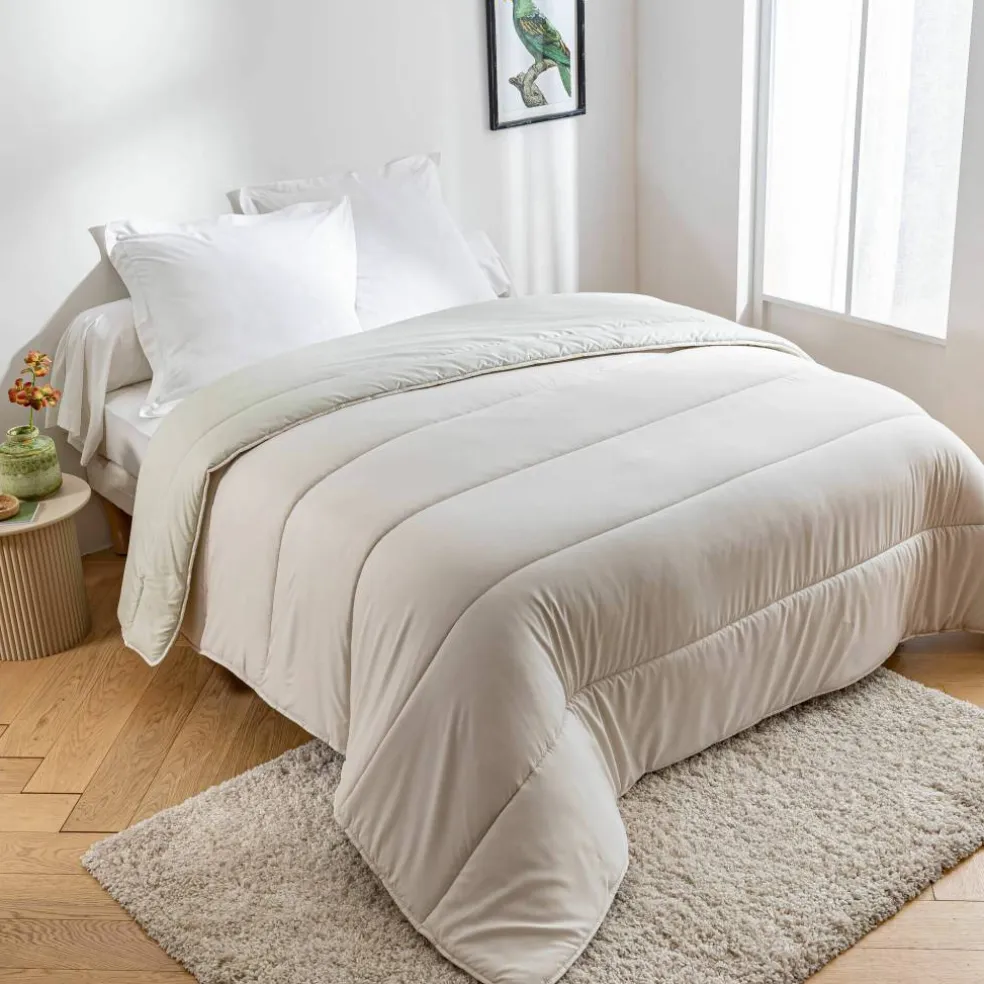 Couette microfibre imprimée feuilles tropicales 400g/m²