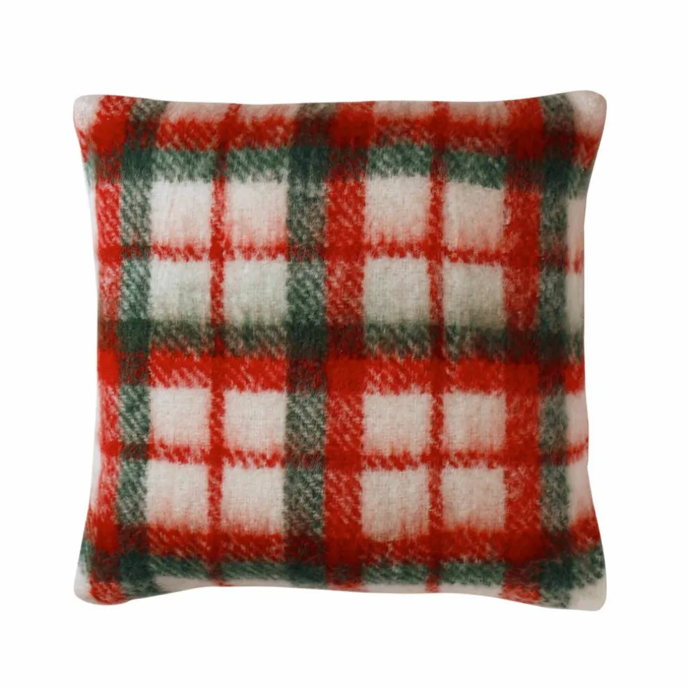 Coussin écossais tissé-teint