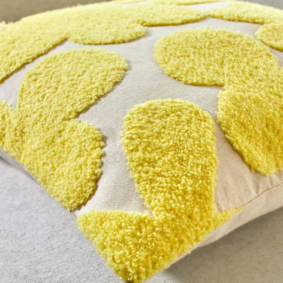 Coussin fleuri éponge bouclette reliefée