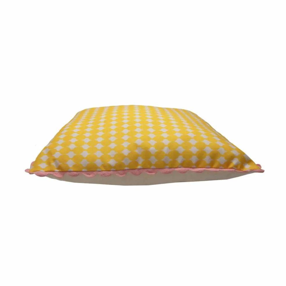 Coussin imprimé bicolore galon écailles