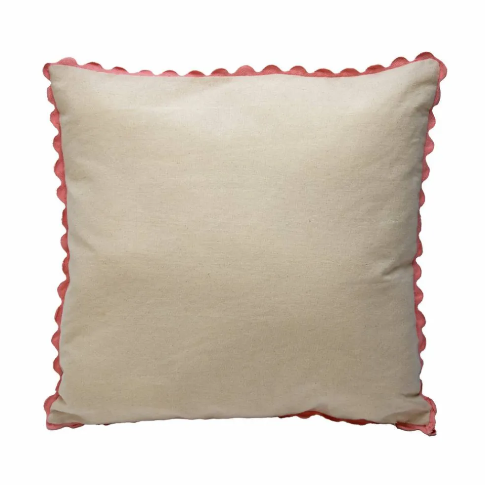 Coussin imprimé bicolore galon écailles