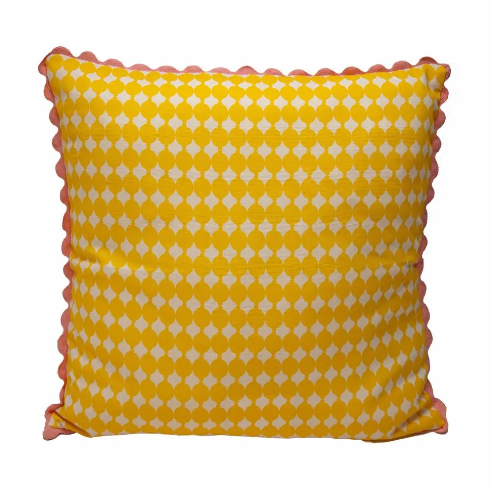 Coussin imprimé bicolore galon écailles
