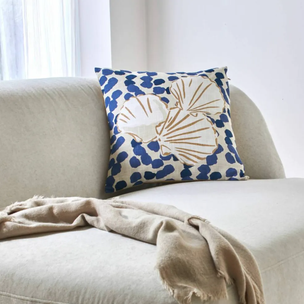 Coussin imprimé coquillages