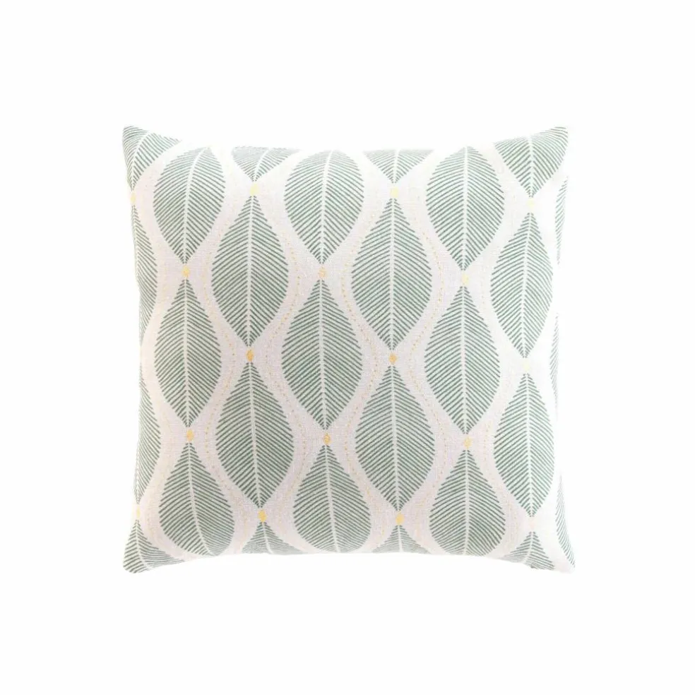 Coussin imprimé feuilles détails dorés