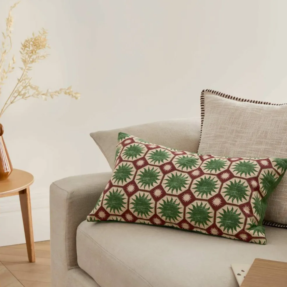 Coussin rectangulaire imprimé Zellige