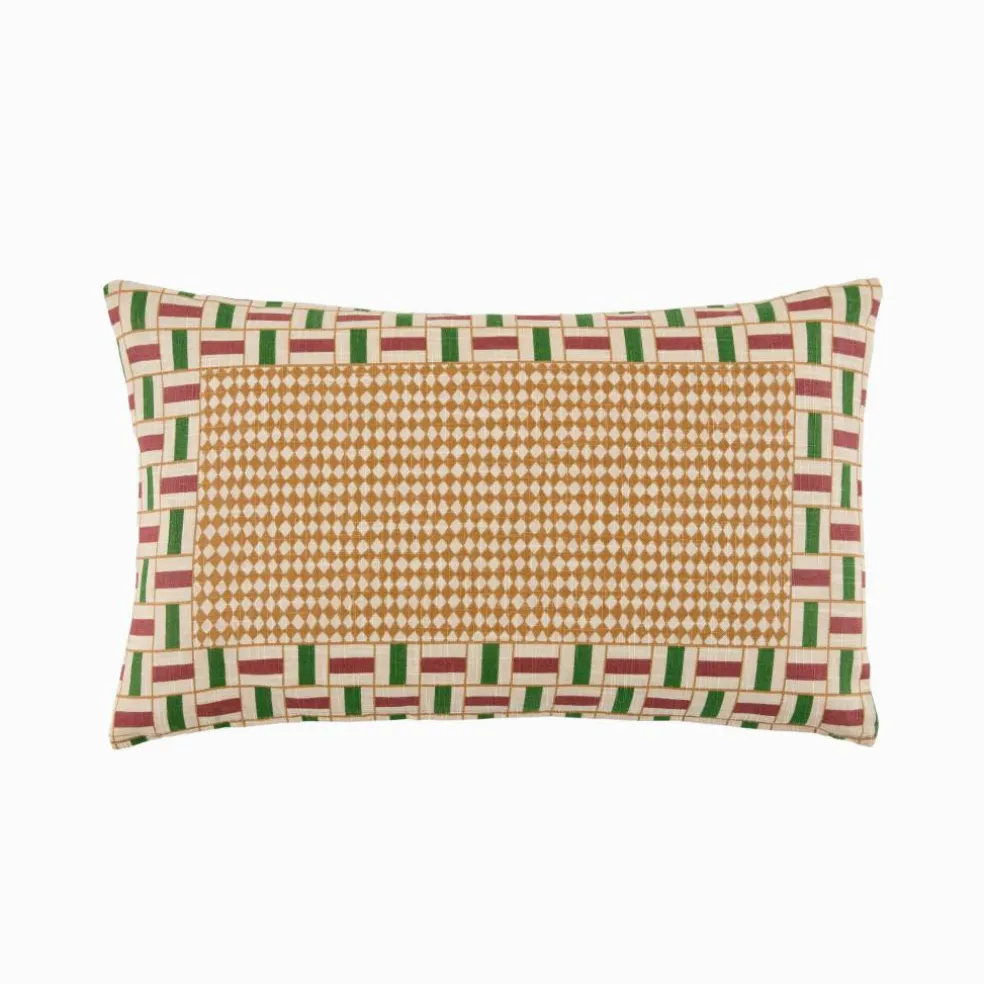 Coussin rectangulaire imprimé motifs géométriques