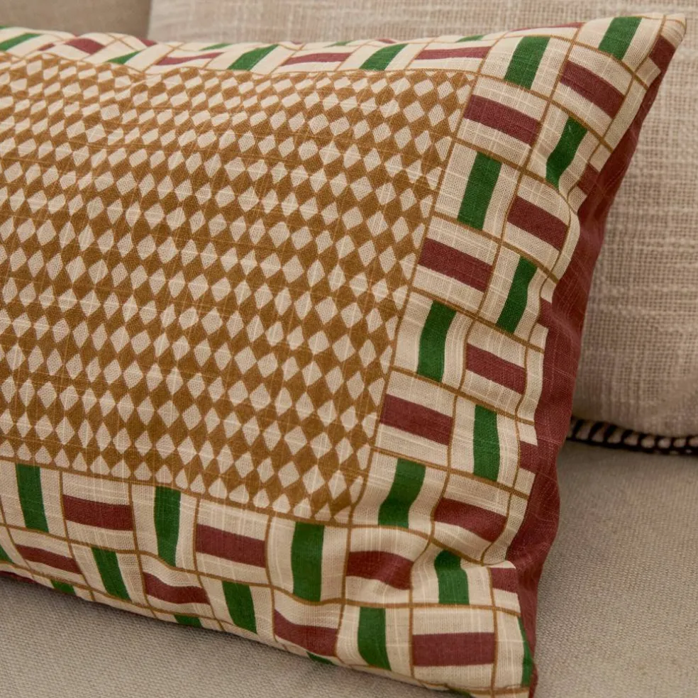 Coussin rectangulaire imprimé motifs géométriques