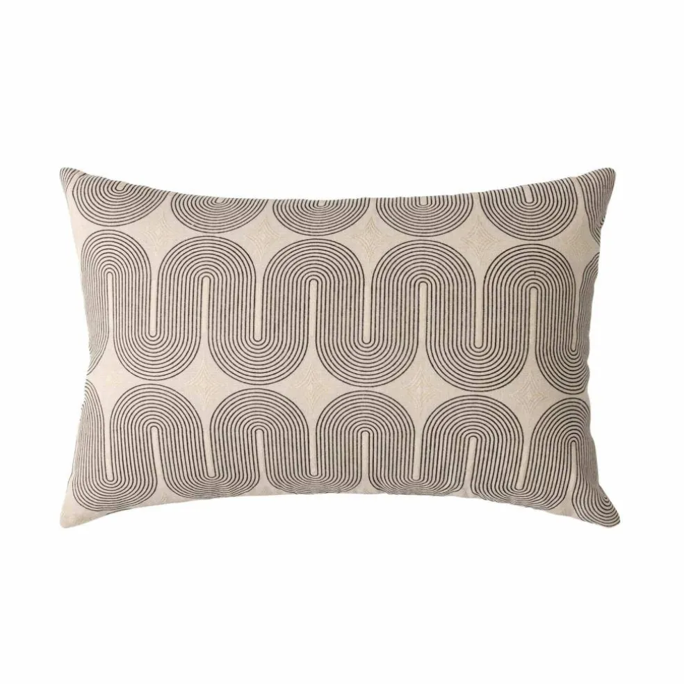 Coussin rectangulaire imprimé graphique détails dorés