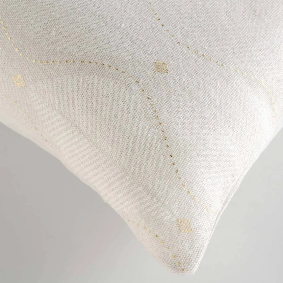 Coussin rectangulaire imprimé feuilles détails dorés