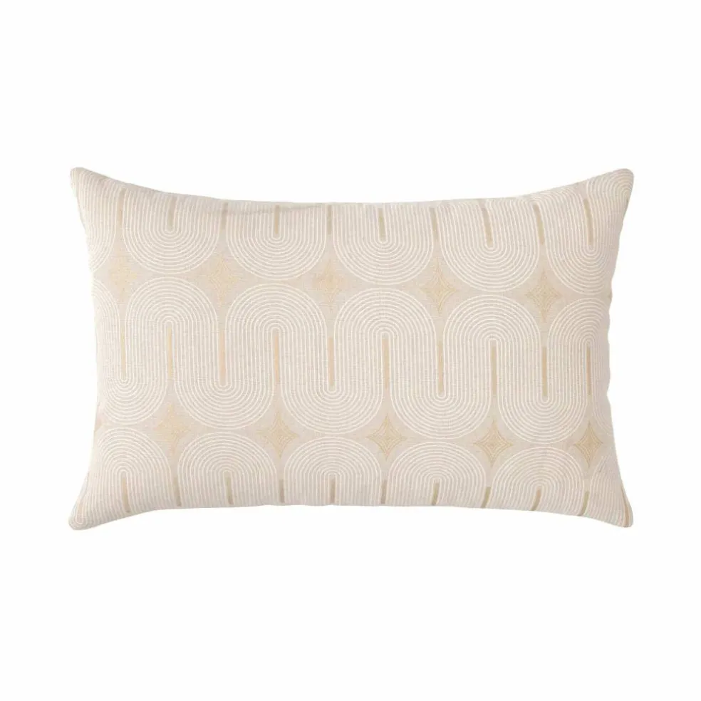 Coussin rectangulaire imprimé graphique détails dorés